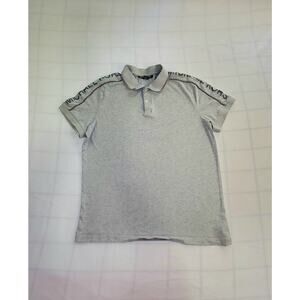 Michael Kors Size M Mens Short Sleeve Polo Shirt Gray Logo Ca14